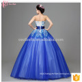 New Fashion Lace Off-Shoulder 2017 Female Formal Dress Royal Blue Ball Gown Wedding Dress